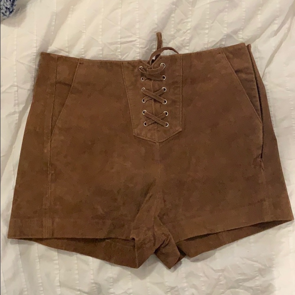 Suede Brown Short Shorts